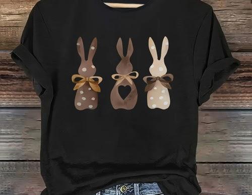 Bunny Bows Black Short Sleeve