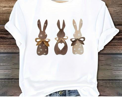 Bunny Bows White Short Sleeve